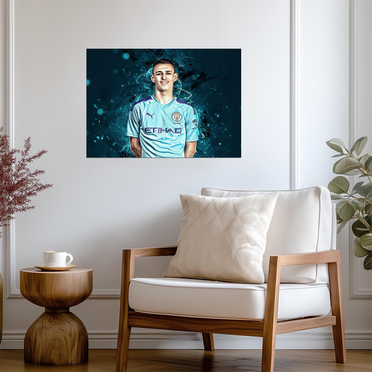 Phil Foden Manchester City | Stylized Soccer Poster | Sports Art Print - Sports Poster