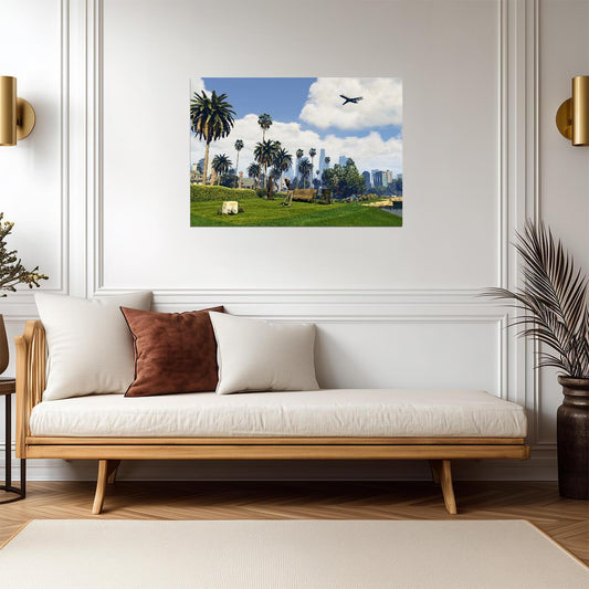 Grand Theft Auto V Michael Playing Golf | Los Santos Scenery Poster | Open World Wall Art - Video Games Poster