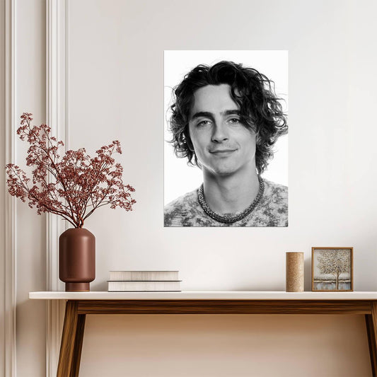 Timothee Chalamet Black & White Portrait | Modern Actor Poster | Celebrity Wall Art - Celebrities Poster