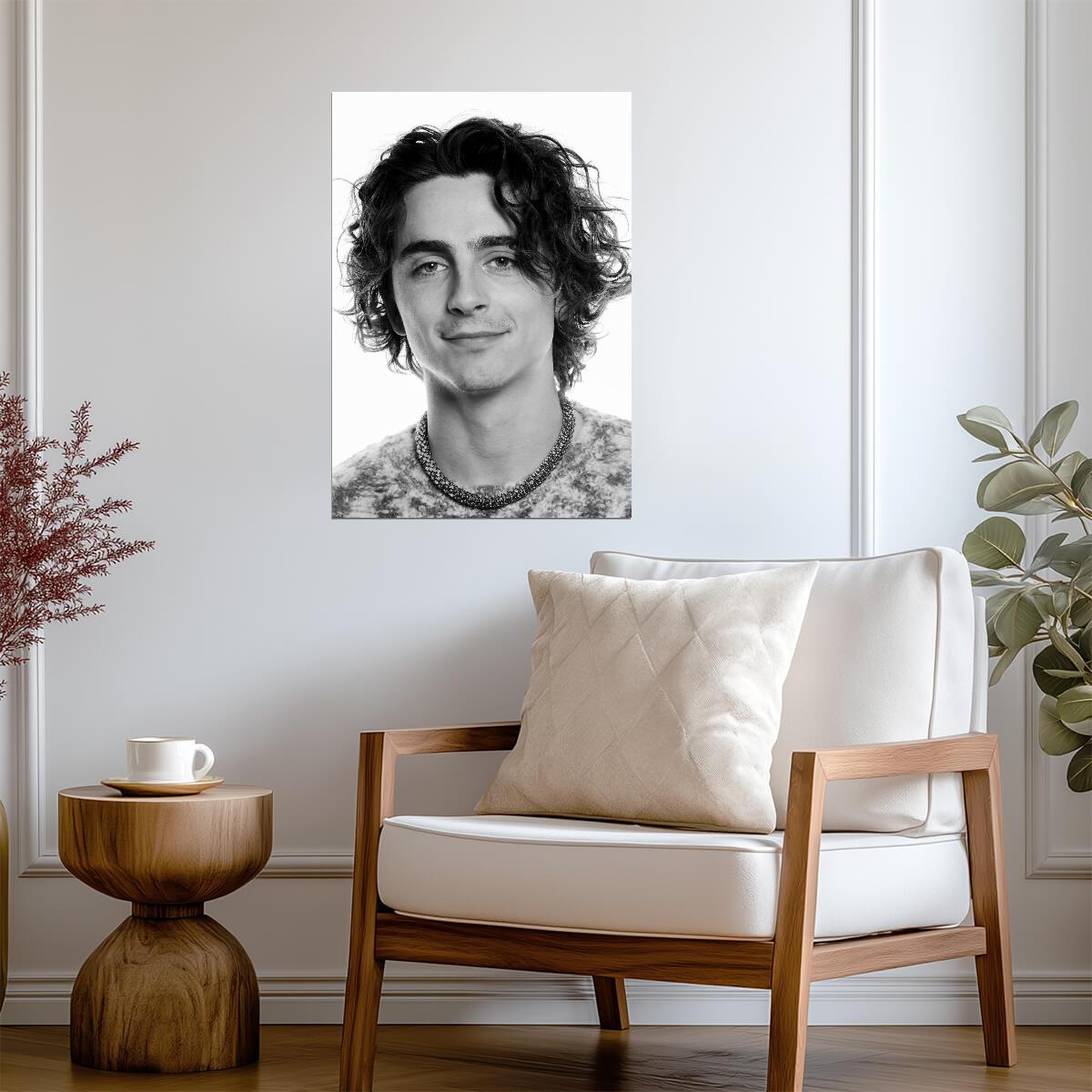Timothee Chalamet Black & White Portrait | Modern Actor Poster | Celebrity Wall Art - Celebrities Poster