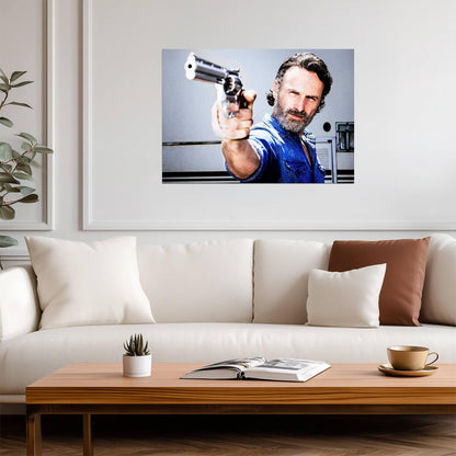 The Walking Dead Rick Grimes Aiming Colt Python | TV Show Poster | Andrew Lincoln Art - Movies & TV Poster