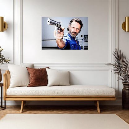 The Walking Dead Rick Grimes Aiming Colt Python | TV Show Poster | Andrew Lincoln Art - Movies & TV Poster