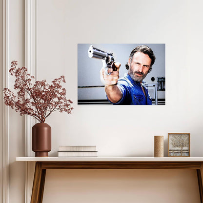 The Walking Dead Rick Grimes Aiming Colt Python | TV Show Poster | Andrew Lincoln Art - Movies & TV Poster