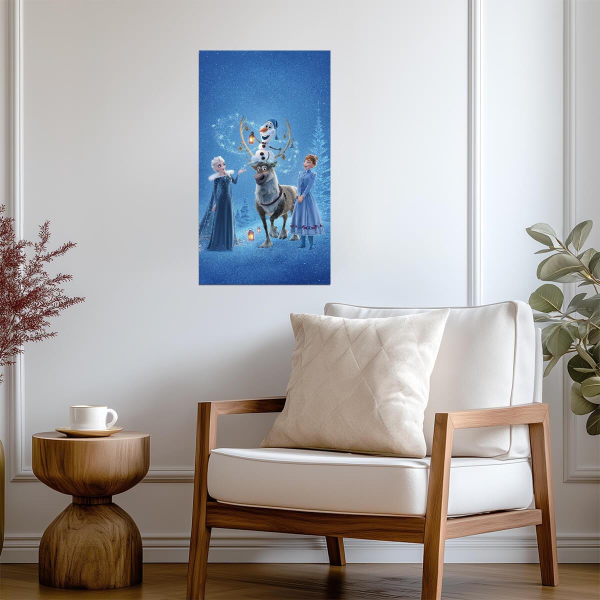 Disney Frozen Elsa Anna & Olaf | Animated Movie Poster | Kids Room Wall Art - Movies & TV Poster
