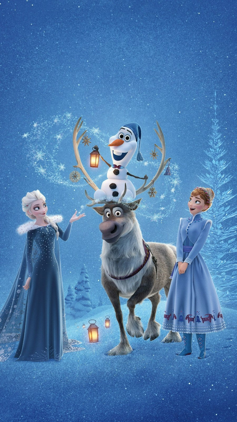 Disney Frozen Elsa Anna & Olaf | Animated Movie Poster | Kids Room Wall Art - Movies & TV Poster