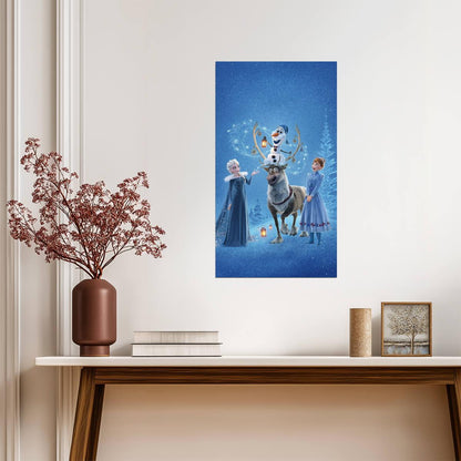 Disney Frozen Elsa Anna & Olaf | Animated Movie Poster | Kids Room Wall Art - Movies & TV Poster