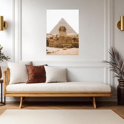 Great Sphinx of Giza and Pyramid | Egypt Photography Print | Ancient Landmark Poster - Photography Poster