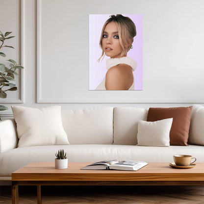 Sydney Sweeney Elegant Portrait | Modern Actress Poster | Pastel Aesthetic Wall Art - Celebrities Poster