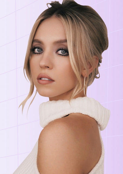 Sydney Sweeney Elegant Portrait | Modern Actress Poster | Pastel Aesthetic Wall Art - Celebrities Poster