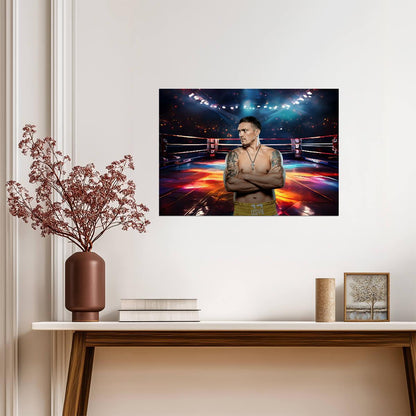 Oleksandr Usyk Arms Crossed Art | Boxing Champion Poster | Combat Sports Print - Sports Poster