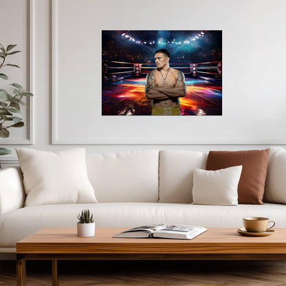 Oleksandr Usyk Arms Crossed Art | Boxing Champion Poster | Combat Sports Print - Sports Poster