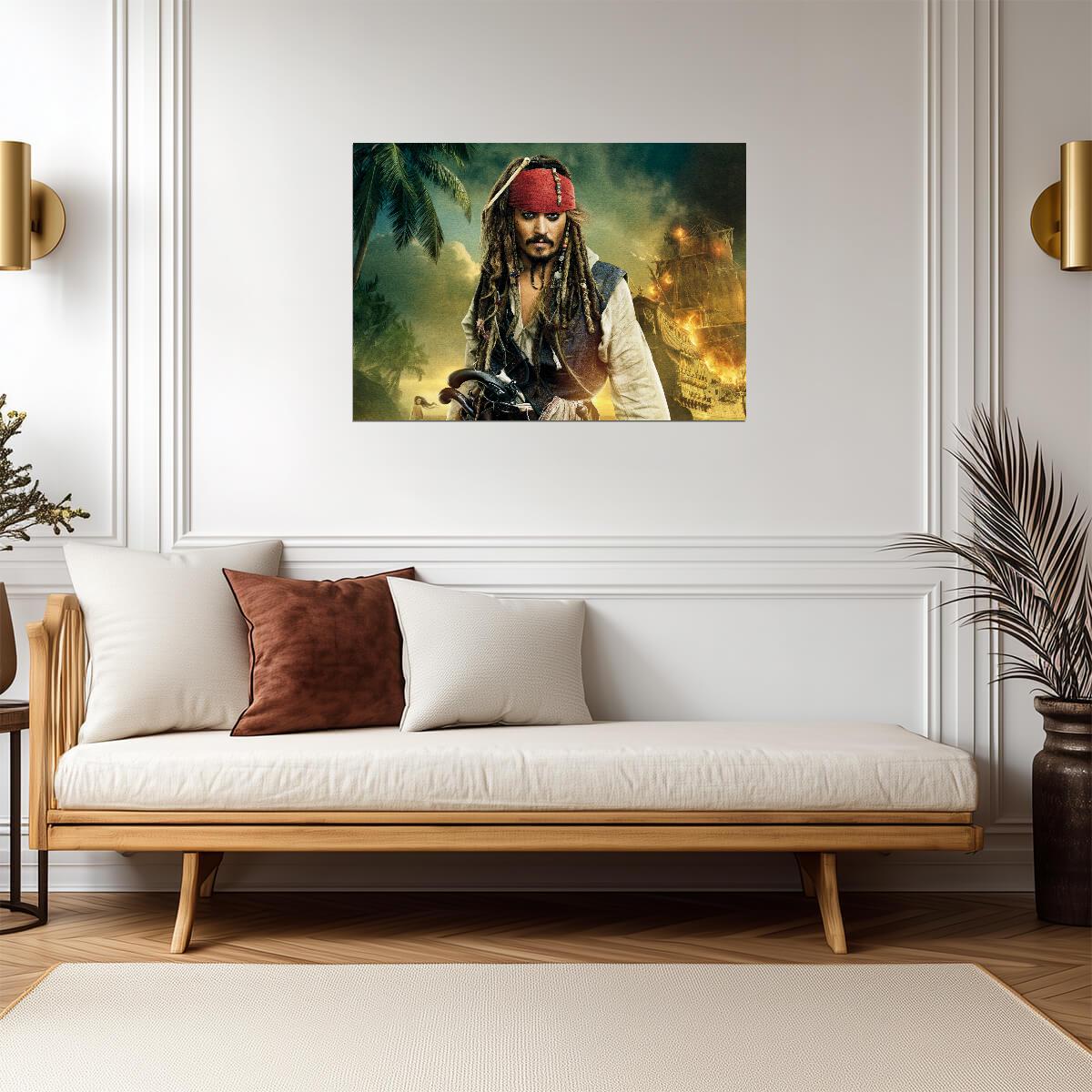 Pirates of the Caribbean Captain Jack Sparrow | Johnny Depp Movie Poster | Adventure Film Art - Movies & TV Poster