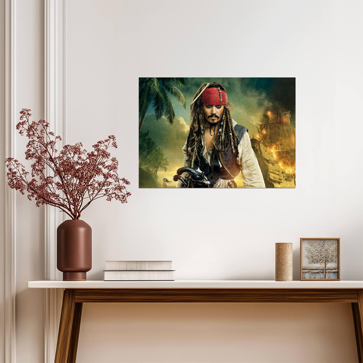Pirates of the Caribbean Captain Jack Sparrow | Johnny Depp Movie Poster | Adventure Film Art - Movies & TV Poster