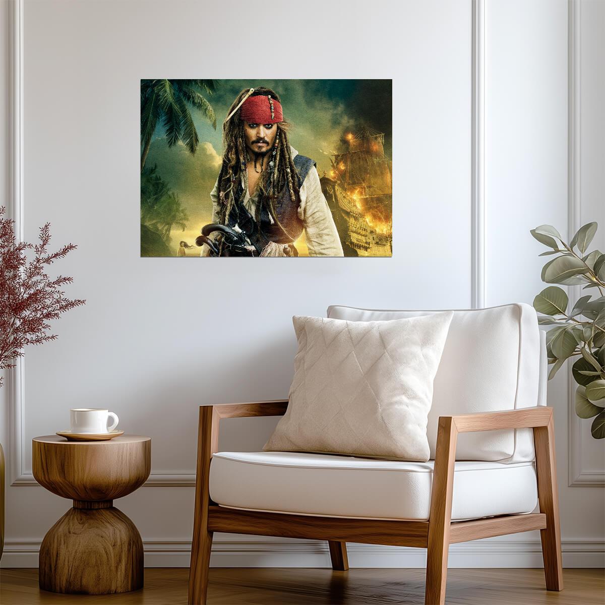 Pirates of the Caribbean Captain Jack Sparrow | Johnny Depp Movie Poster | Adventure Film Art - Movies & TV Poster