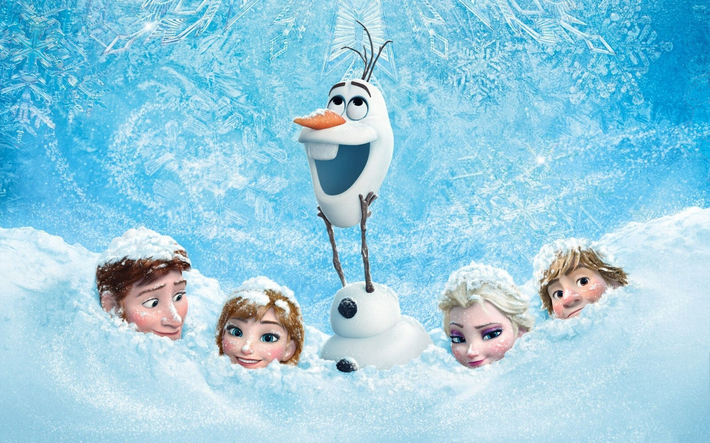 Frozen Movie Poster | Olaf Anna Elsa & Kristoff | Animated Film Art for Kids Room - Movies & TV Poster