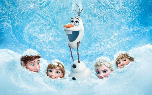 Frozen Movie Poster | Olaf Anna Elsa & Kristoff | Animated Film Art for Kids Room - Movies & TV Poster