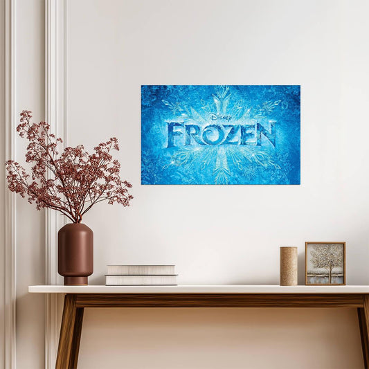 Frozen Icy Title Logo | Animated Movie Poster | Snowflake Wall Art - Movies & TV Poster