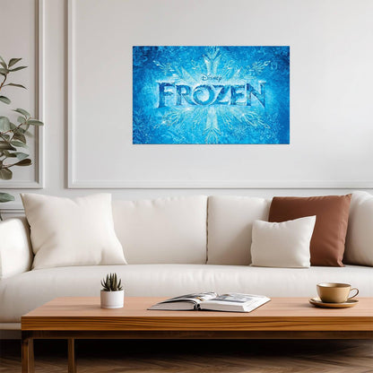 Frozen Icy Title Logo | Animated Movie Poster | Snowflake Wall Art - Movies & TV Poster