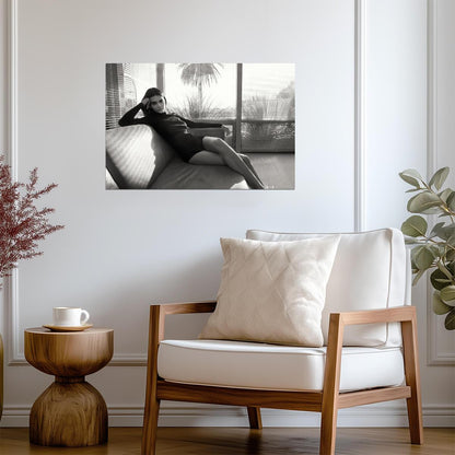 Kendall Jenner Poster | B&W Couch Model Print - Celebrities Poster