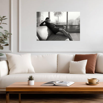 Kendall Jenner Poster | B&W Couch Model Print - Celebrities Poster