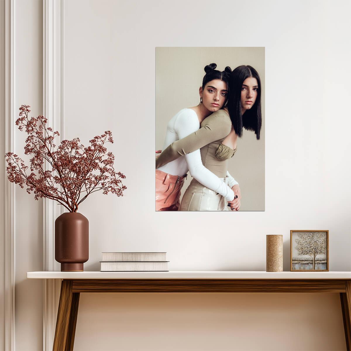 Charli and Dixie D'Amelio | Influencer Sisters | Wall Decor Poster - Celebrities Poster