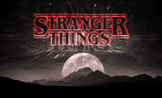 Stranger Things Atmospheric Moon | Sci-Fi TV Show Poster | Red Logo Graphic Art - Movies & TV Poster