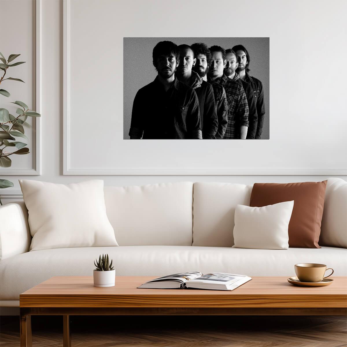 Linkin Park Band Photo | Black and White Music Poster | Alternative Rock Wall Art - Music Poster