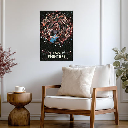 Foo Fighters Band Illustration | Psychedelic Rock Gig Poster | Cosmic Concert Wall Art - Music Poster