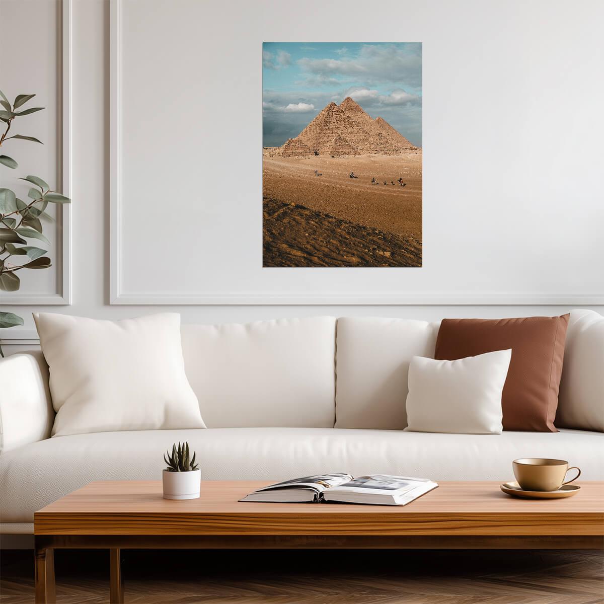 Pyramids of Giza Complex | Egypt Travel Photography | Desert Landscape Wall Art Poster - Photography Poster