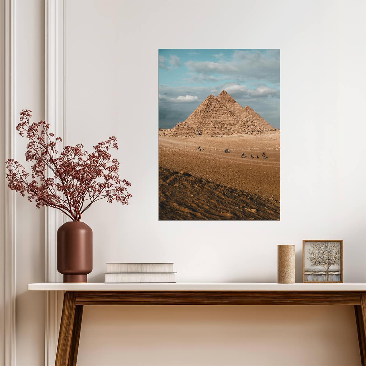 Pyramids of Giza Complex | Egypt Travel Photography | Desert Landscape Wall Art Poster - Photography Poster