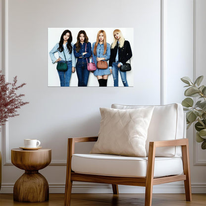 Blackpink Jisoo Jennie Rosé & Lisa | K-Pop Music Poster | Gift for Blink Fan - Music Poster