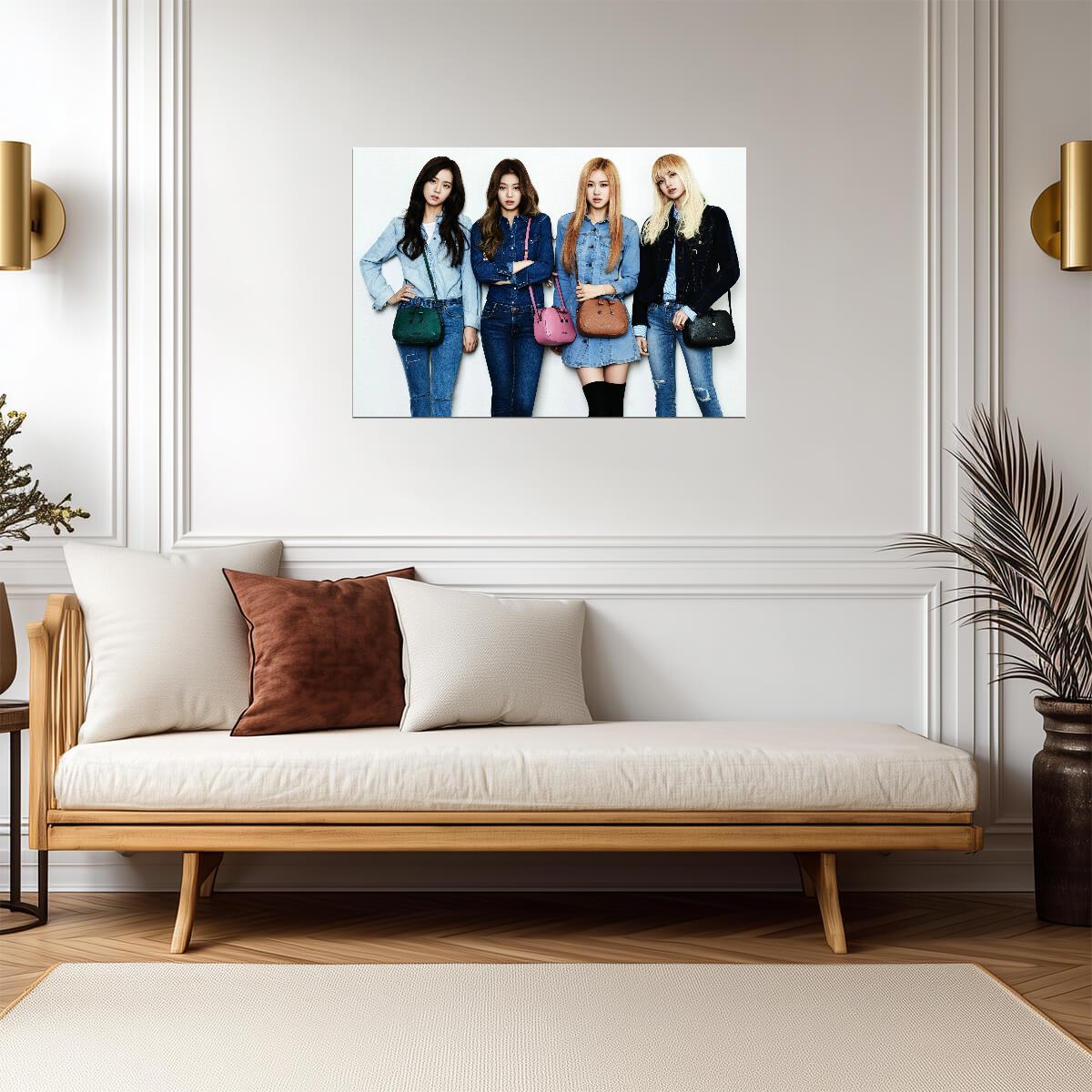 Blackpink Jisoo Jennie Rosé & Lisa | K-Pop Music Poster | Gift for Blink Fan - Music Poster
