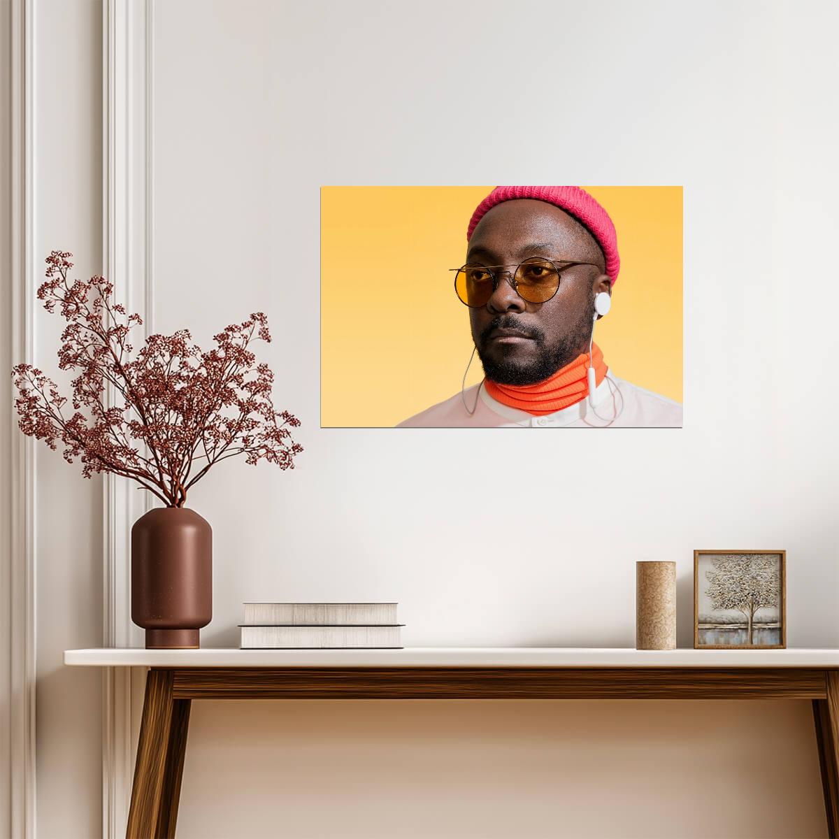Will.i.am Colorful Portrait | Modern Music Poster | Hip Hop Fashion Art - Music Poster