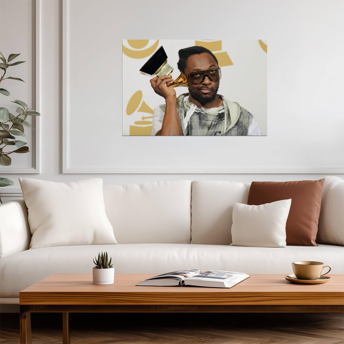 Will.i.am with Grammy Award | Music Producer Poster | Hip Hop Wall Art - Music Poster
