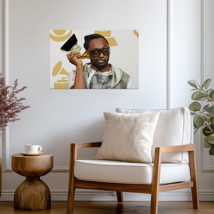 Will.i.am with Grammy Award | Music Producer Poster | Hip Hop Wall Art - Music Poster
