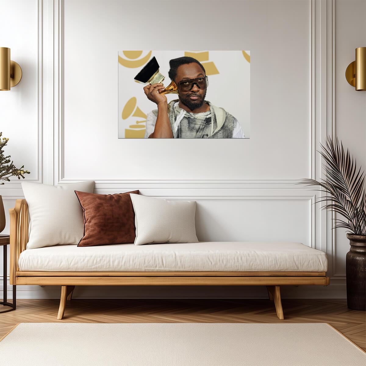 Will.i.am with Grammy Award | Music Producer Poster | Hip Hop Wall Art - Music Poster