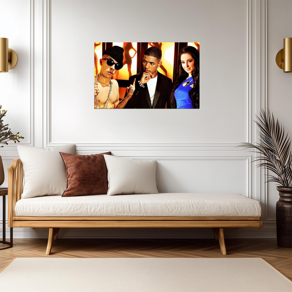 N-Dubz Vibrant Nightclub Scene | British Hip Hop Group Poster | Modern Music Art - Music Poster