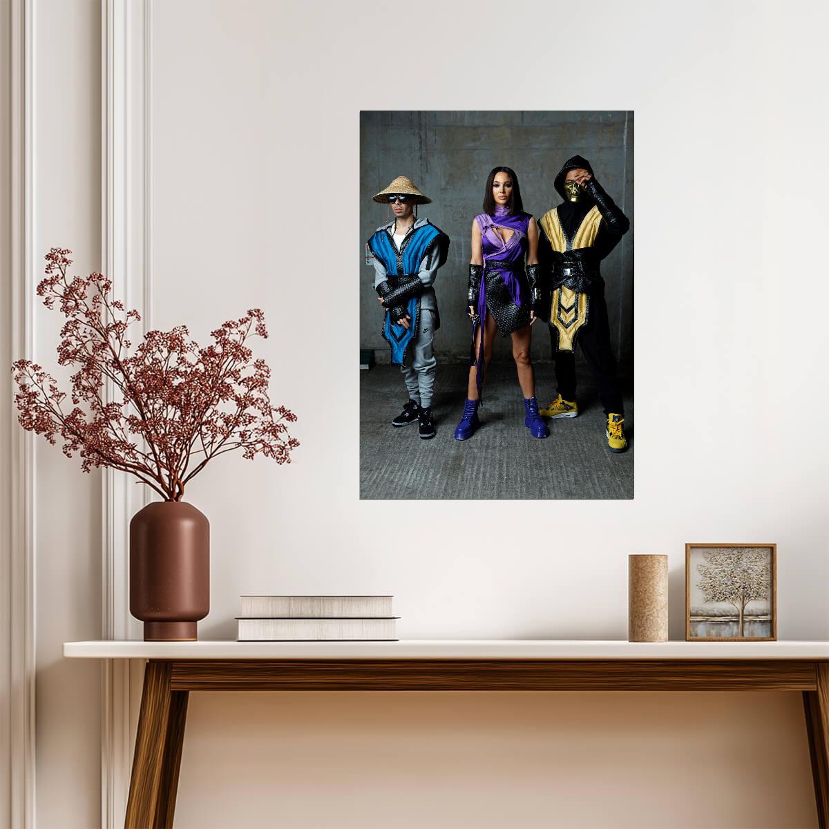 N-Dubz as Raiden Mileena & Scorpion | Mortal Kombat Cosplay Poster | Unique Music Group Art - Music Poster