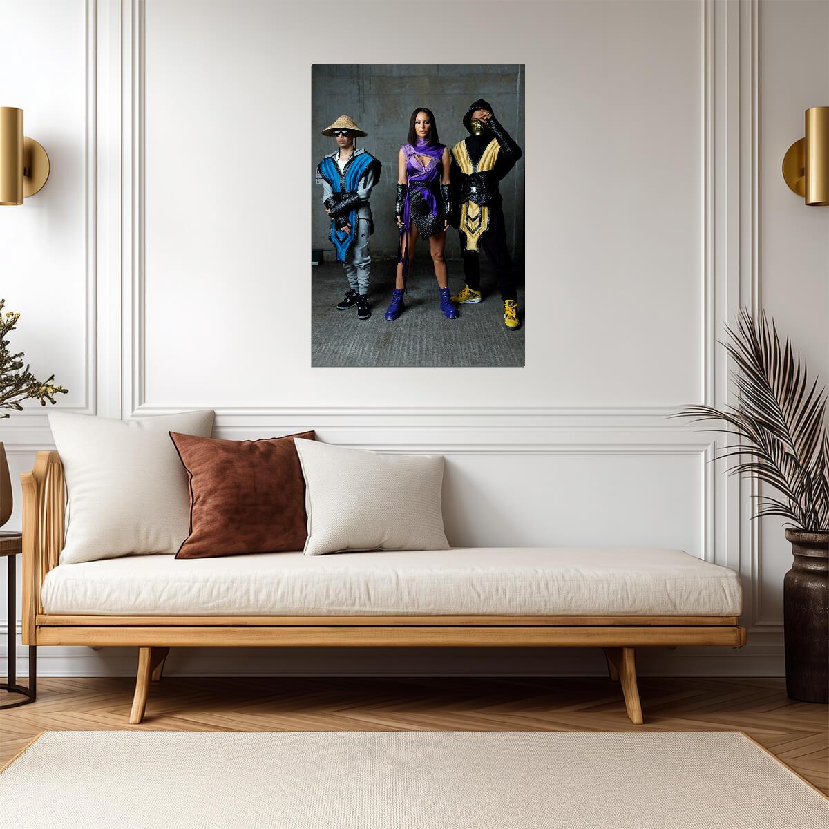 N-Dubz as Raiden Mileena & Scorpion | Mortal Kombat Cosplay Poster | Unique Music Group Art - Music Poster