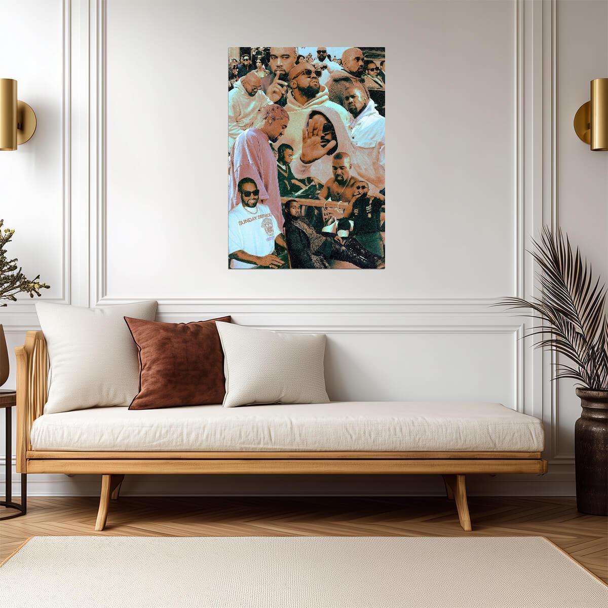 Kanye West Tribute Collage | Hip Hop Star Poster | Music Graphic Art Print - Music Poster