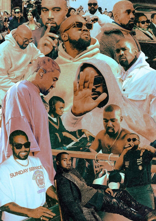 Kanye West Tribute Collage | Hip Hop Star Poster | Music Graphic Art Print - Music Poster