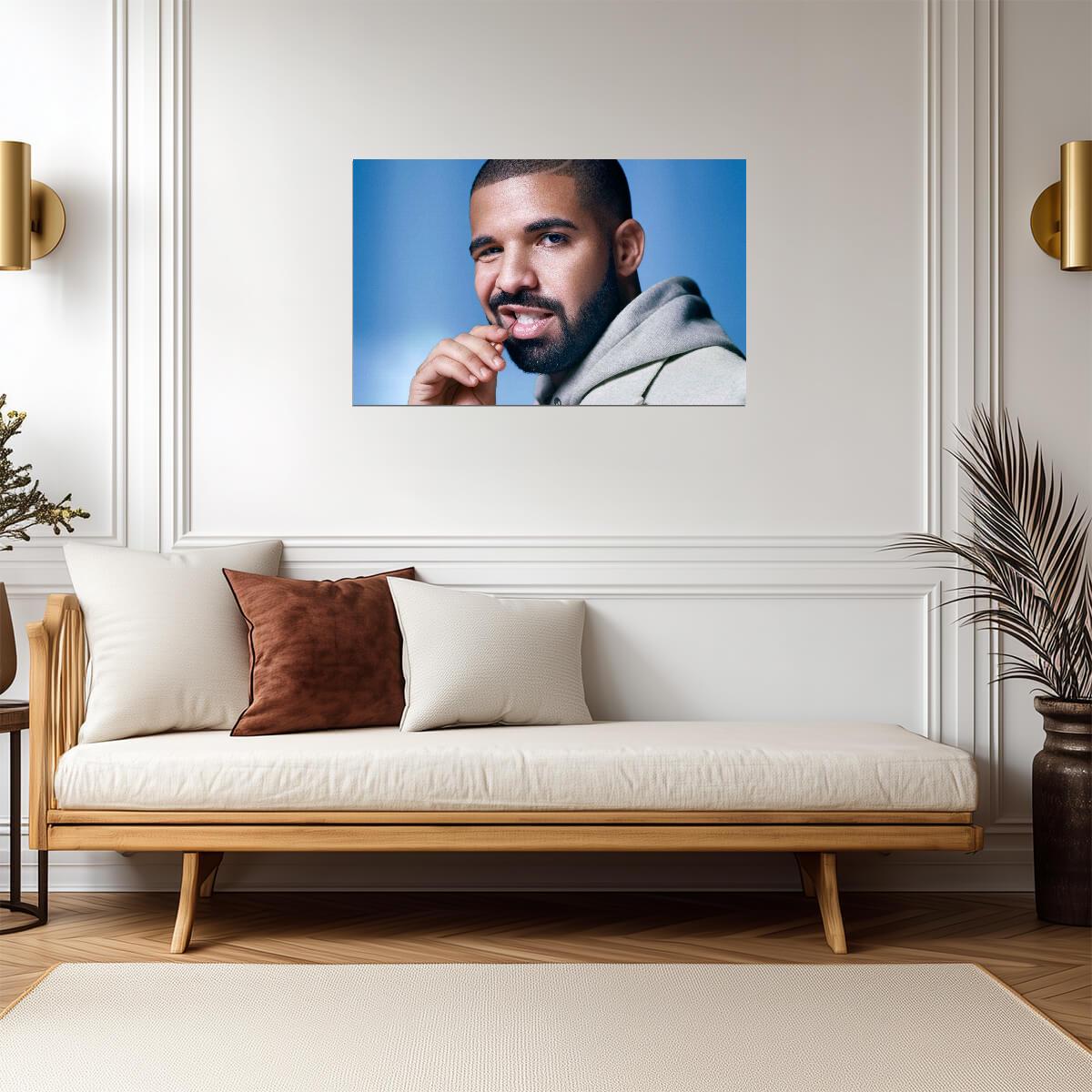Drake Smiling Portrait | Hip Hop Music Poster | Rapper Wall Decor - Music Poster