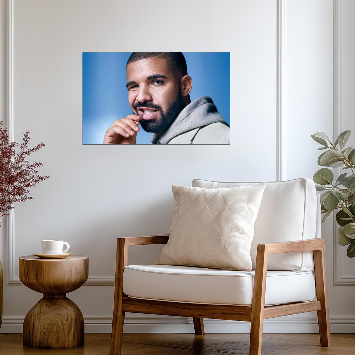 Drake Smiling Portrait | Hip Hop Music Poster | Rapper Wall Decor - Music Poster