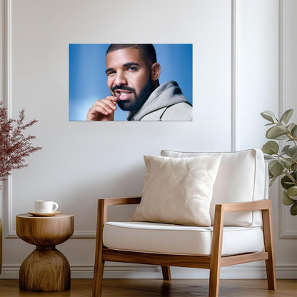 Drake Smiling Portrait | Hip Hop Music Poster | Rapper Wall Decor - Music Poster