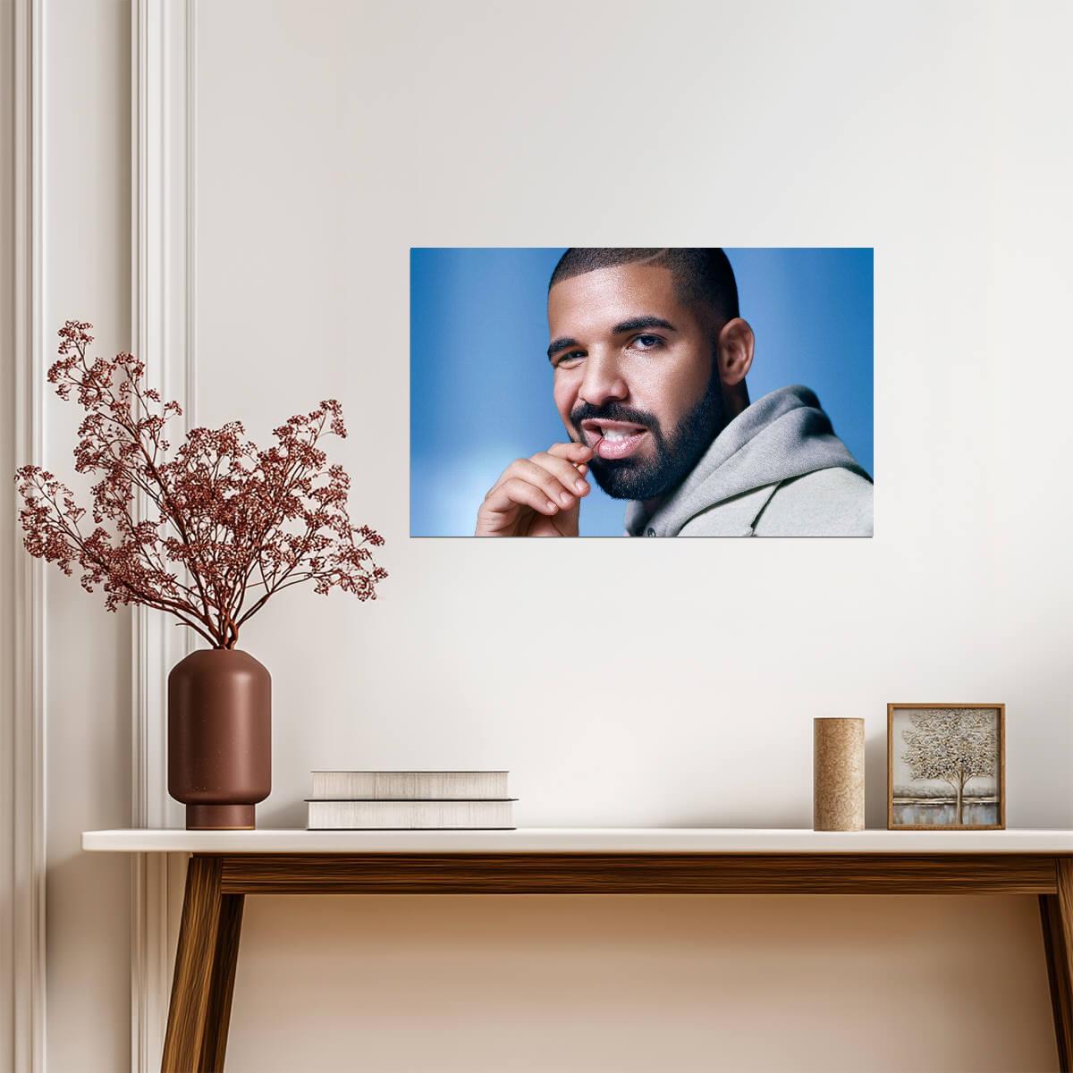 Drake Smiling Portrait | Hip Hop Music Poster | Rapper Wall Decor - Music Poster