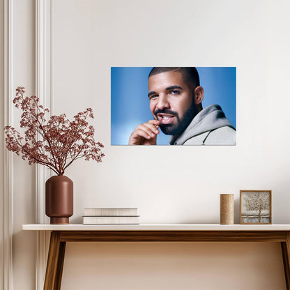 Drake Smiling Portrait | Hip Hop Music Poster | Rapper Wall Decor - Music Poster