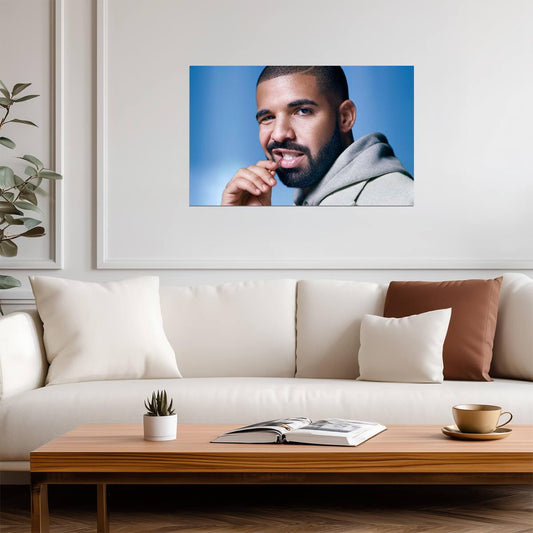Drake Smiling Portrait | Hip Hop Music Poster | Rapper Wall Decor - Music Poster
