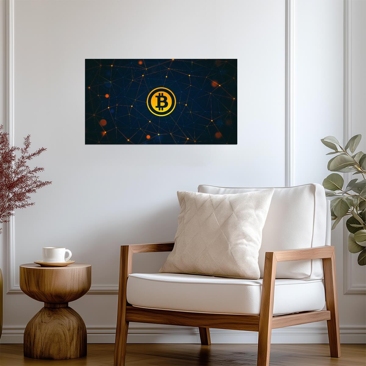 Bitcoin Cryptocurrency | Abstract Geometric Art | Crypto Poster - Graphic & Art Poster