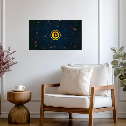 Bitcoin Cryptocurrency | Abstract Geometric Art | Crypto Poster - Graphic & Art Poster