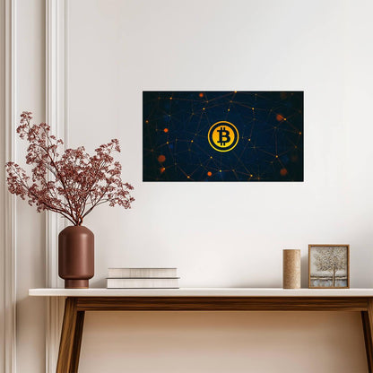 Bitcoin Cryptocurrency | Abstract Geometric Art | Crypto Poster - Graphic & Art Poster